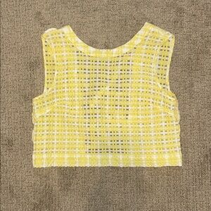 Mauve Yellow Checkered Crop Top